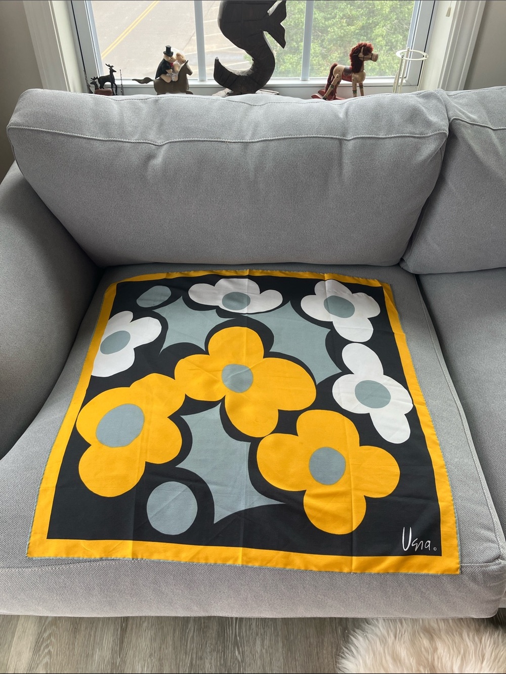Vintage Vera Silk Scarf Bold Floral Mod Fall Print Circa Late 60s Early 70s
